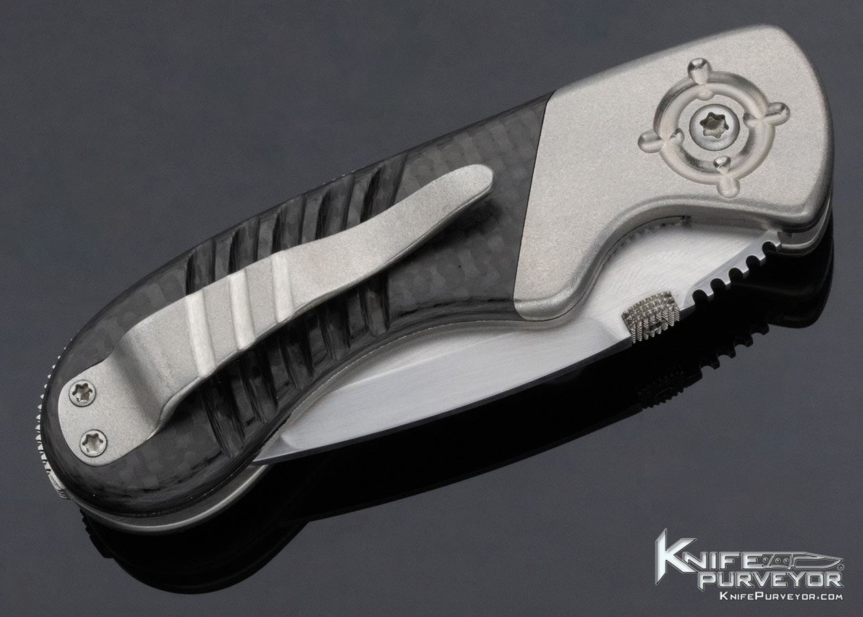 Sal Manaro Custom Knife Carbon Fiber Arrow Grind Bullseye Mini Frame Lock - Image 4