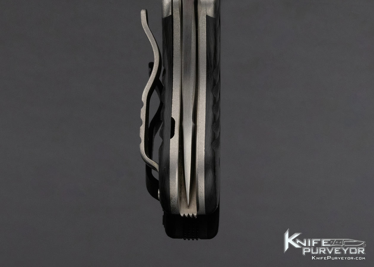 Sal Manaro Custom Knife Carbon Fiber Arrow Grind Bullseye Mini Frame Lock - Image 7