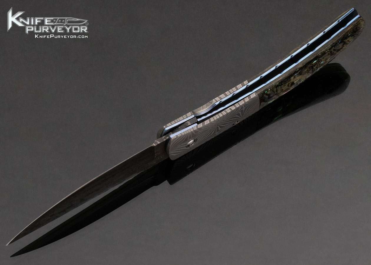 Joe Pardue Custom Knife Robert Eggerling and Abalone Linerlock Automatic 13714