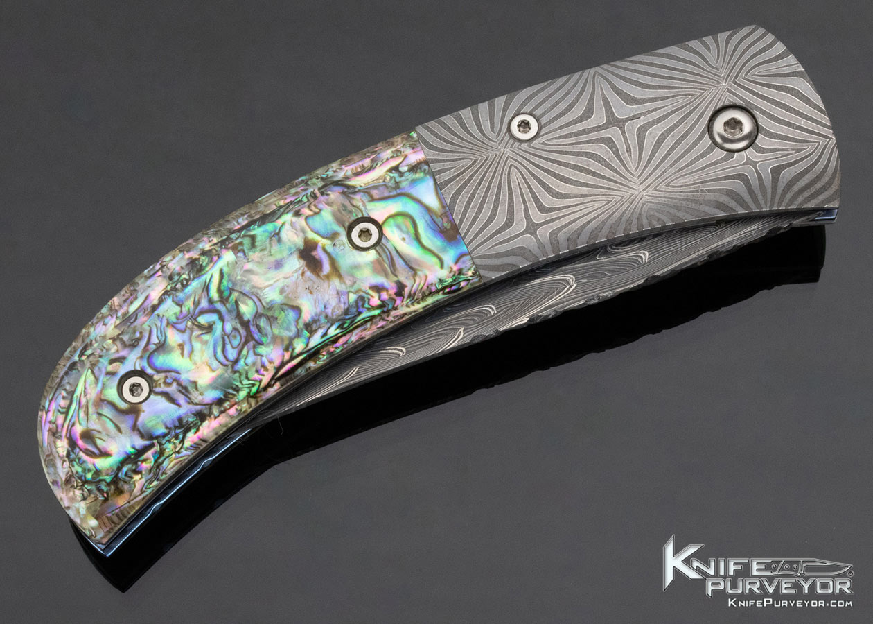 Joe Pardue Custom Knife Robert Eggerling and Abalone Linerlock Automatic - Image 4