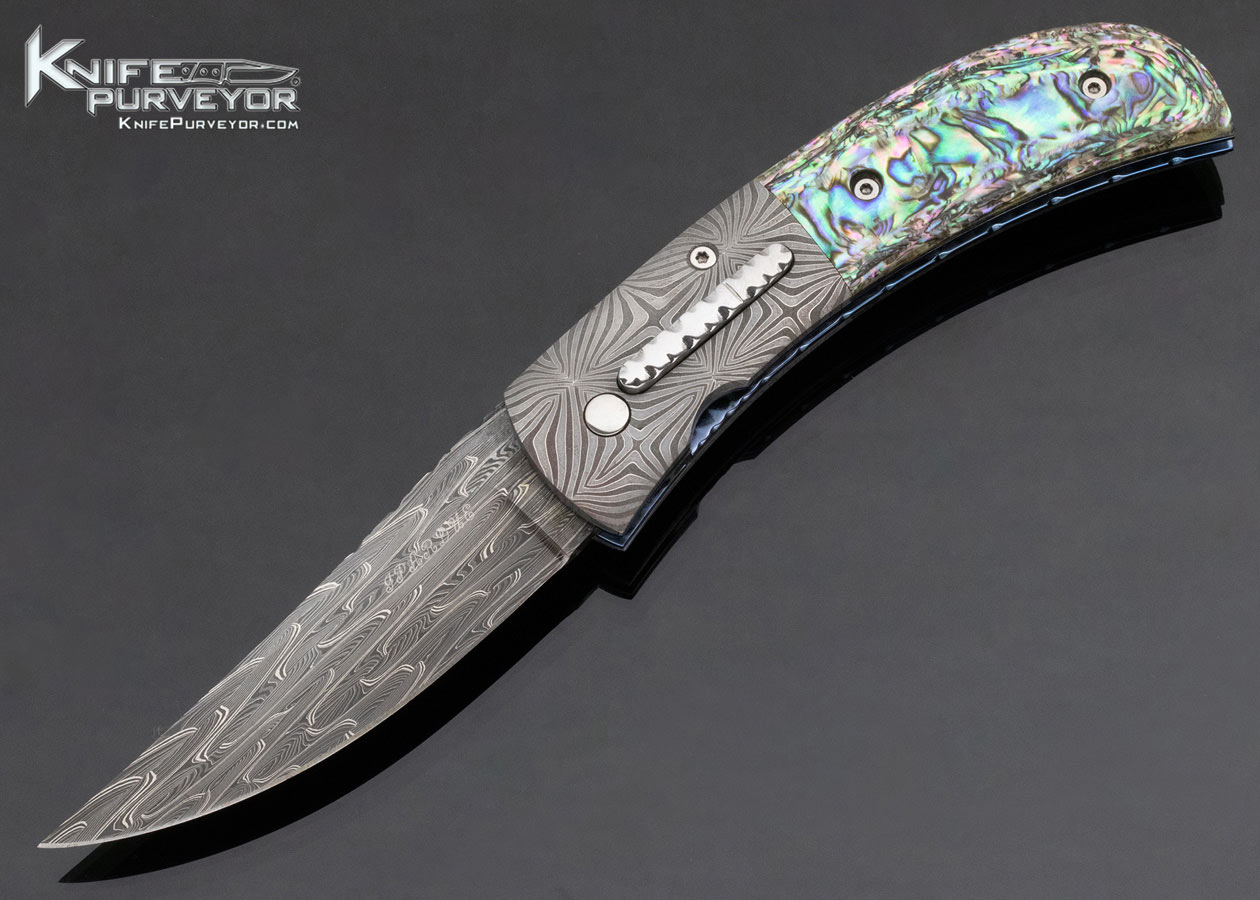 Joe Pardue Custom Knife Robert Eggerling and Abalone Linerlock Automatic 13714