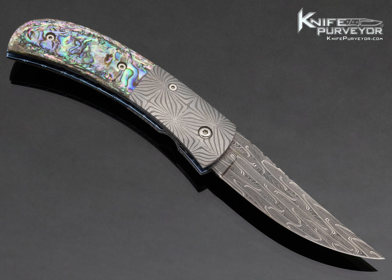 Joe Pardue Custom Knife Robert Eggerling and Abalone Linerlock Automatic - Image 3