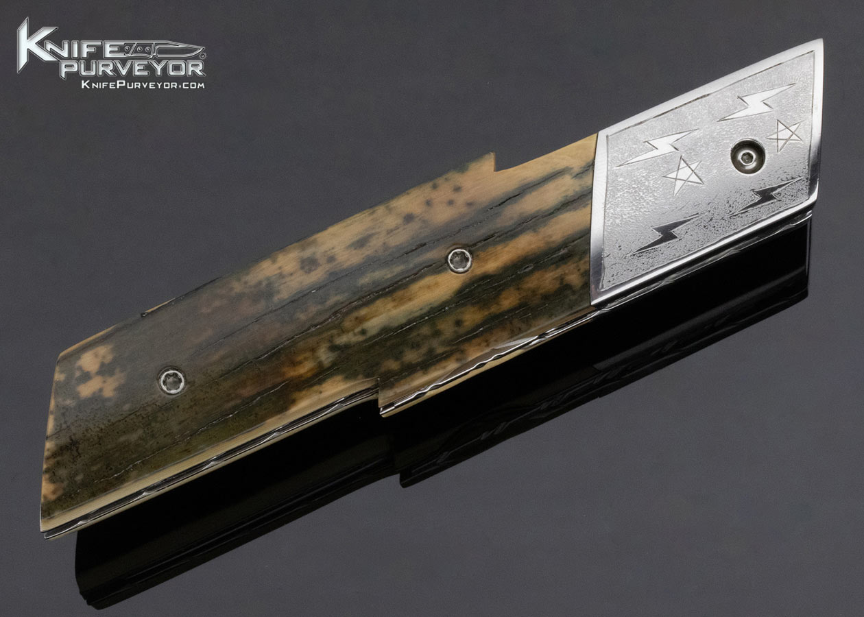 Mike Whiskers Allen Custom Knife Sole Authorship Engraved Mammoth Lightning Bolt Lever Release Automatic - Image 4
