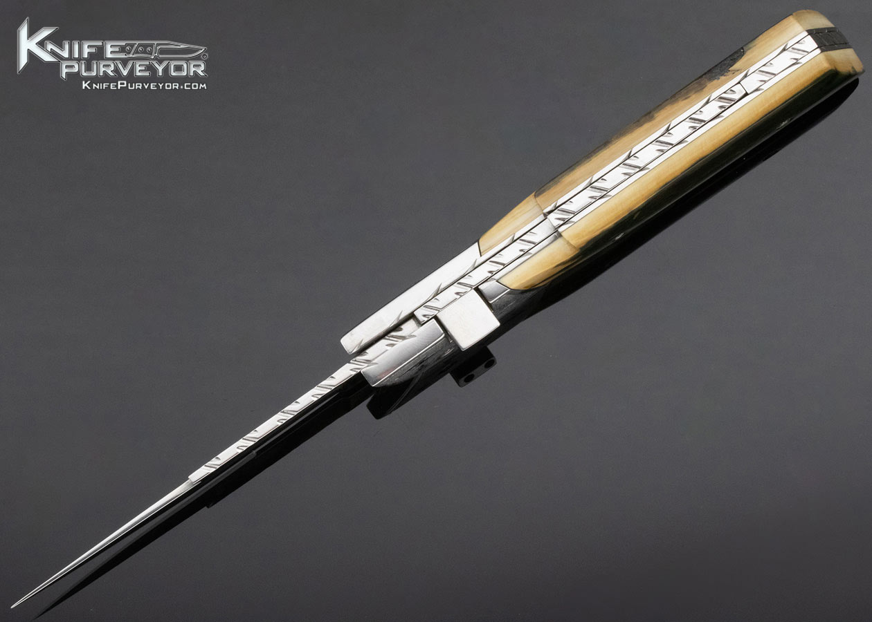 Mike Whiskers Allen Custom Knife Sole Authorship Engraved Mammoth Lightning Bolt Lever Release Automatic - Image 5