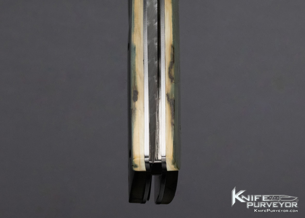 Phil Booth Custom Knife Damascus and Mammoth Button Release Automatic - Image 7