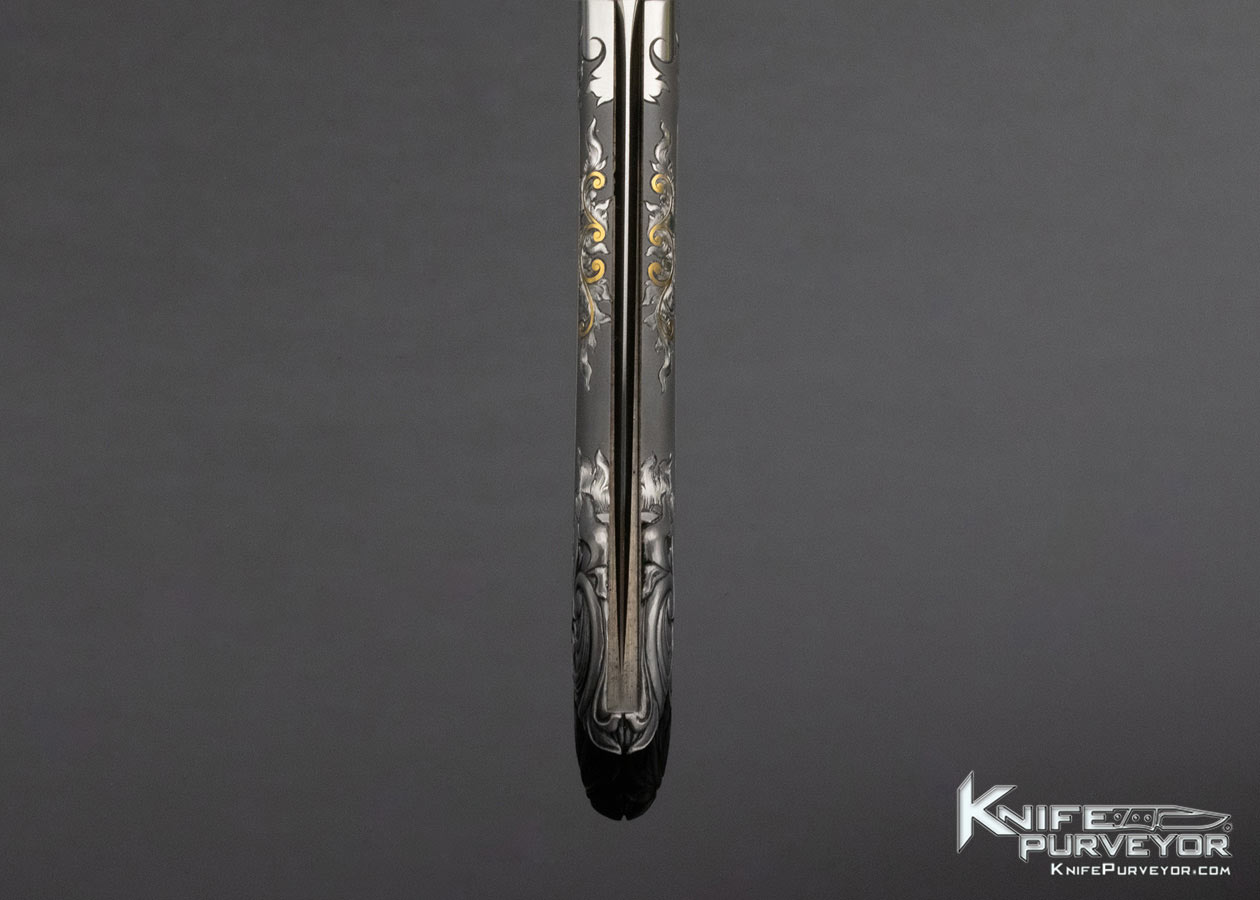 Rick Eaton Custom Knife Sole Authorship Engraved Gold Lip Pearl Interframe Linerlock Flipper 13675