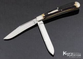 Seiichi Tasaki Custom Knife Stag Nickle Silver 2 Blade Remington Bullet Slip Joint 13650