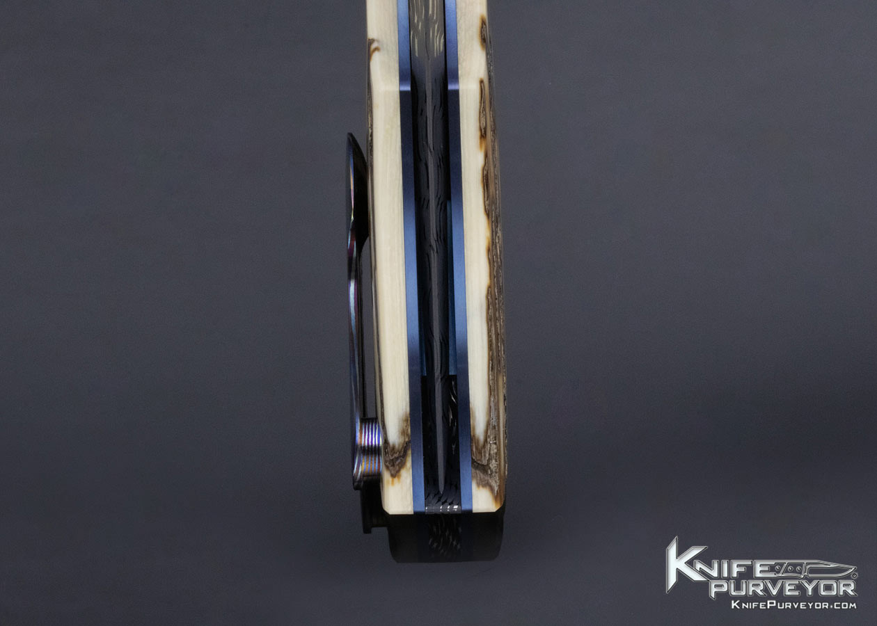 Stan Wilson Custom Knife Outer Bark Mammoth, Timascus and Damascus "NFF" Non Flipper Flipper - Image 7