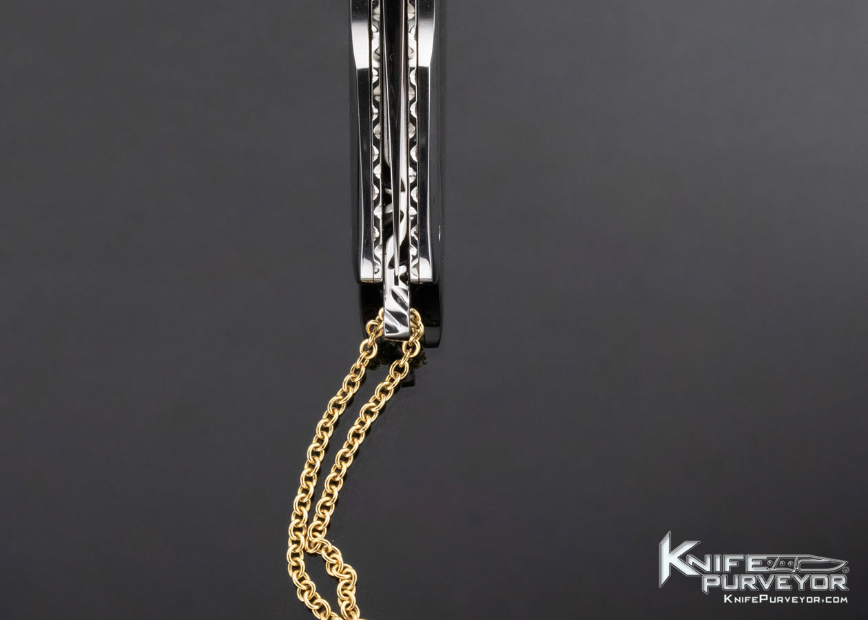 Attilio Morotti Custom Knife Carbon Fiber with Gold Dots Double Interframe Linerlock - Image 7