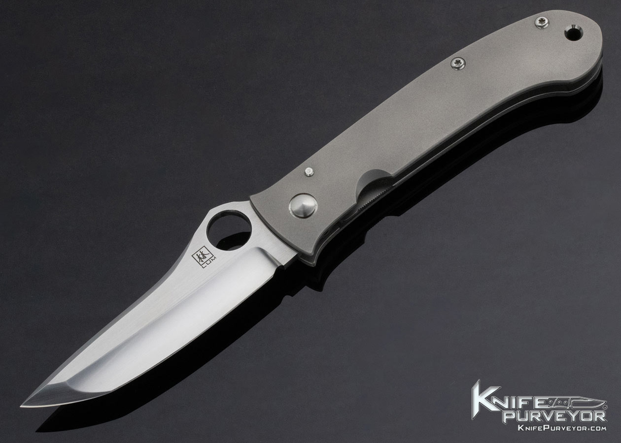 Bob Lum Custom Knife Spyder-Hole Titanium Large Tanto 13769