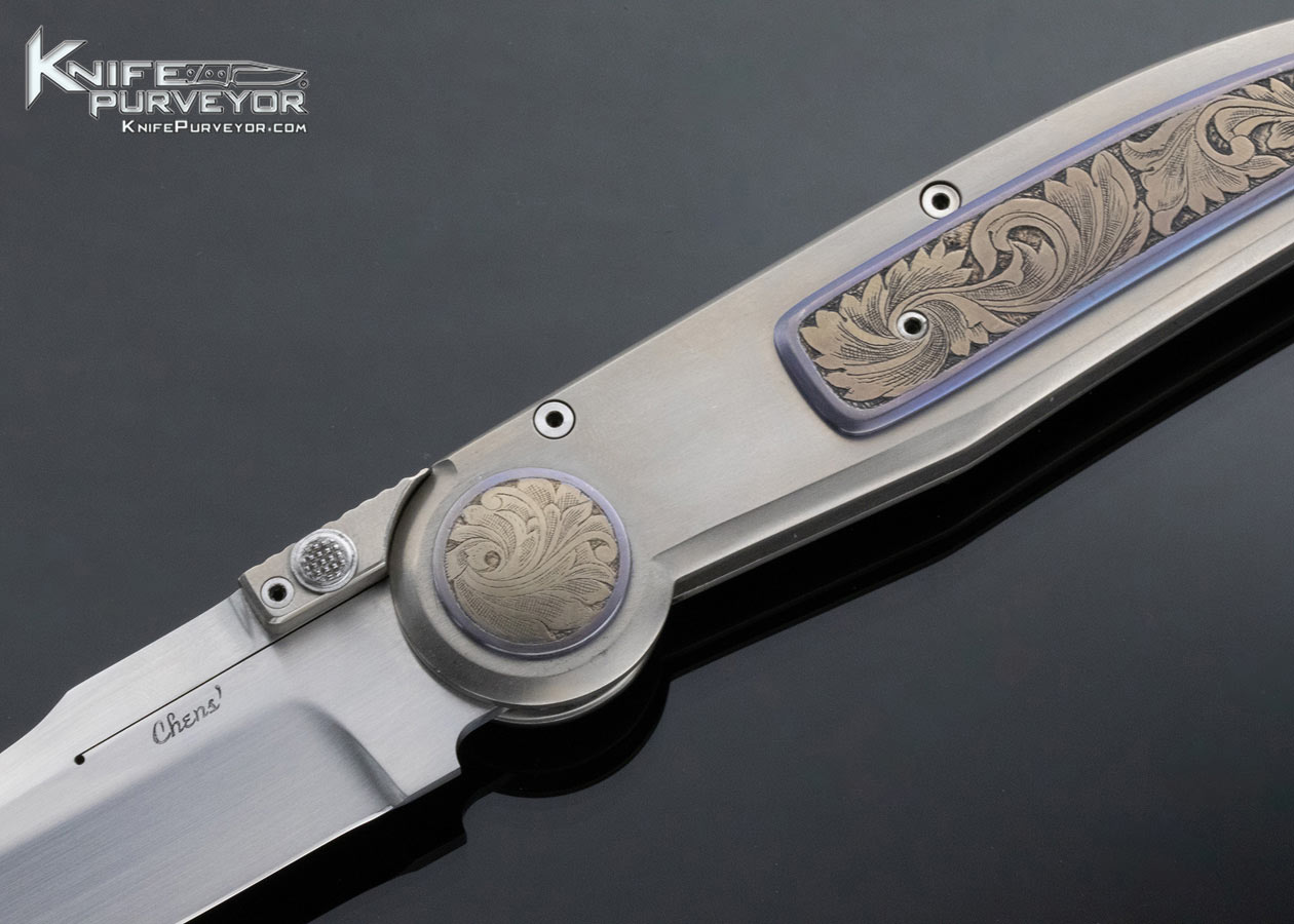 Paul Chen Custom Knife Engraved Top Lock Folder with Articulating Covert Pocket Clip - Image 2