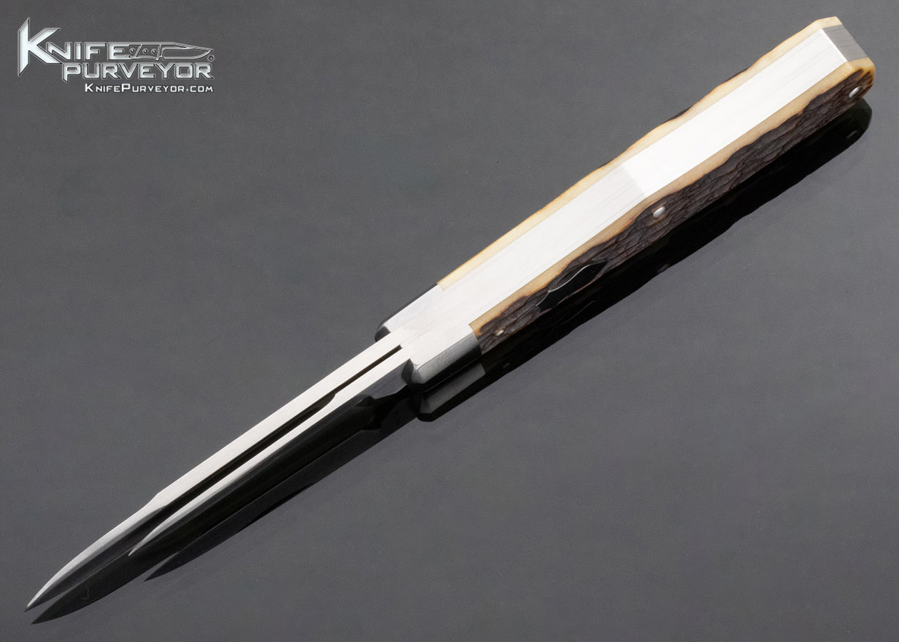 Tony Bose Custom Knife 2 Blade Jigged Bone Coffin Jack Single Bolster #5 with Federal Shield - Image 5