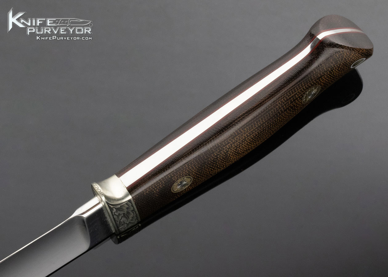 Bob Loveless Custom Knife Ron Skaggs Engraved Green Canvas Micarta Drop Point Hunter 13691