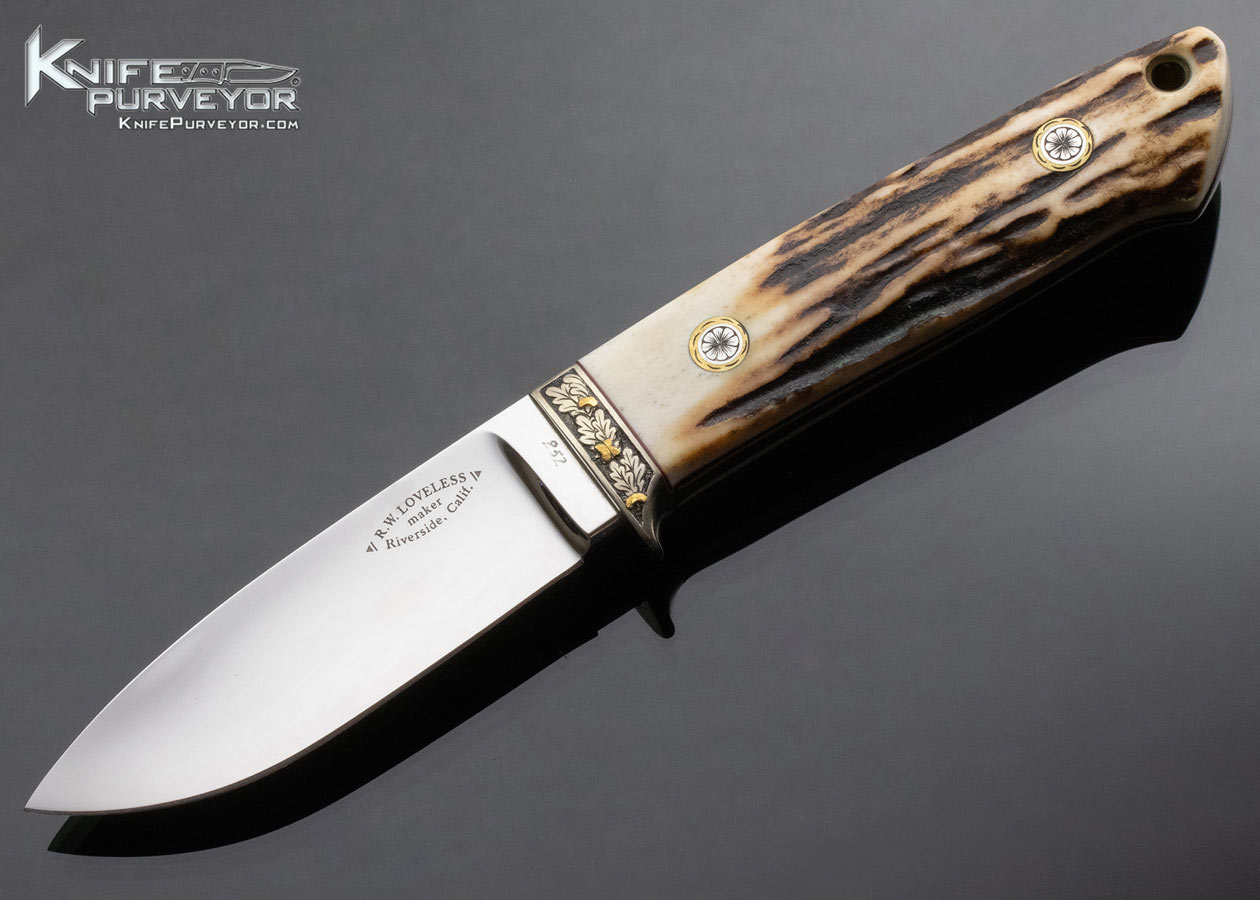 Bob Loveless Custom Knife 1983 Drop Hunter Stag Engraved Jere Davidson 13989