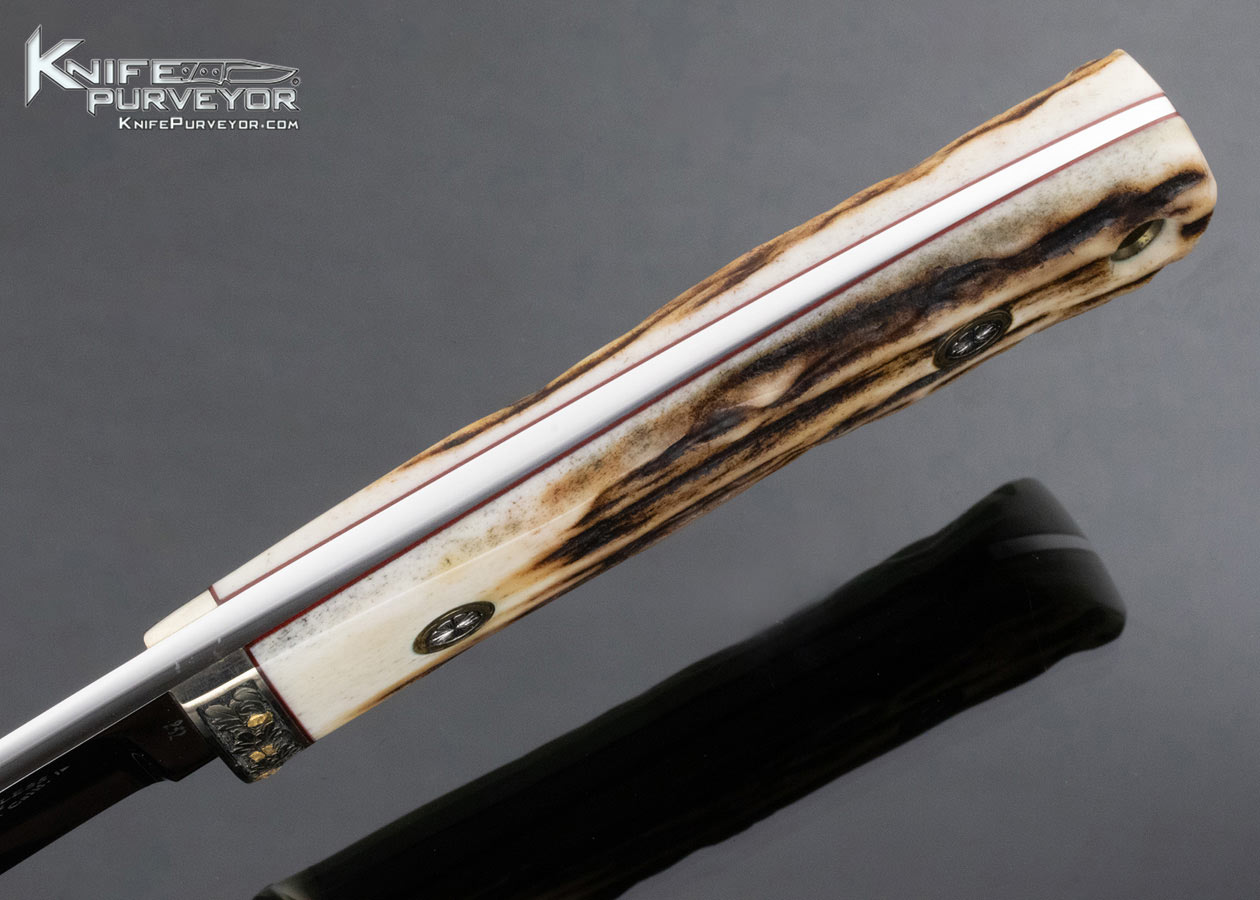 Bob Loveless Custom Knife 1983 Stag Drop Hunter Engraved by Jere Davidson - Image 5