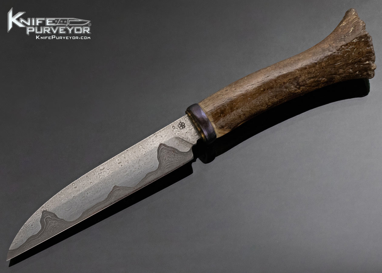 Don Fogg ABS Master Bladesmith Custom Knife San Mai Damascus and Fossilized Bone Hunter 13908