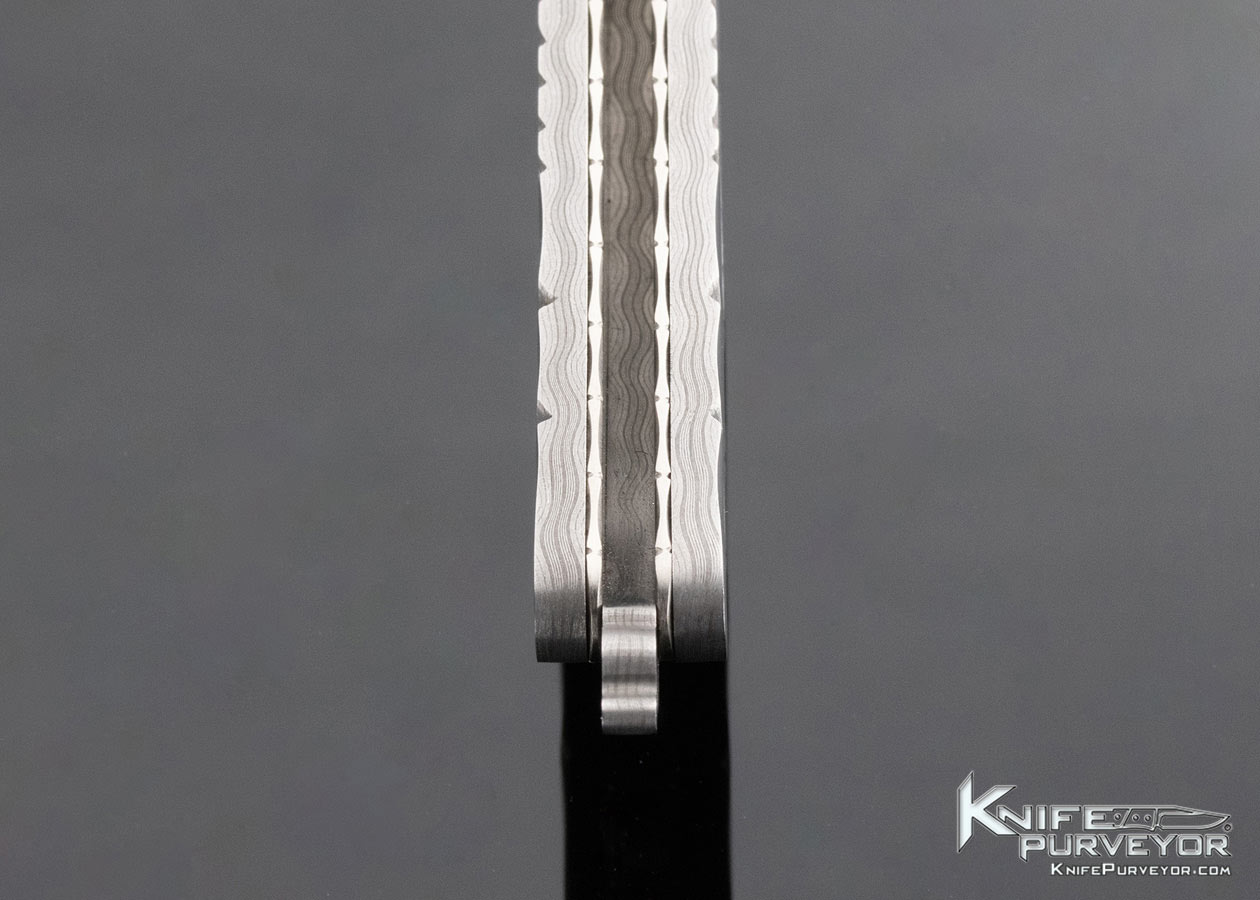 Doug Casteel Custom Knife Tahitian Blacklip Pearl and Damascus Linerlock - Image 10