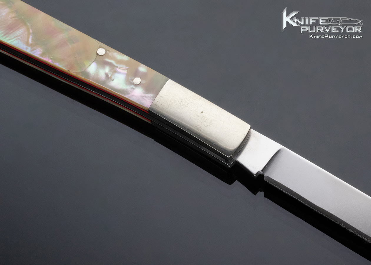 George Young Custom Knife Stellite 6K and Green Sea Snail Shell Slipjoint - Image 4