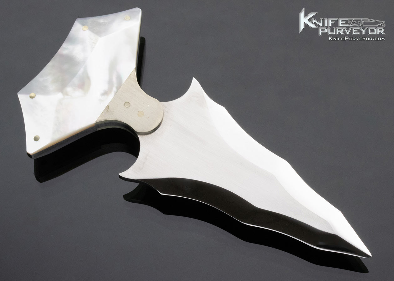 Warren Glover Custom Knife Mother of Pearl and Nickle Silver Push Dagger - Image 2