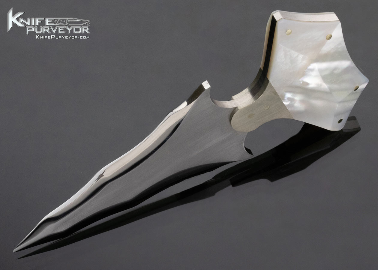 Warren Glover Custom Knife Mother of Pearl and Nickle Silver Push Dagger - Image 4
