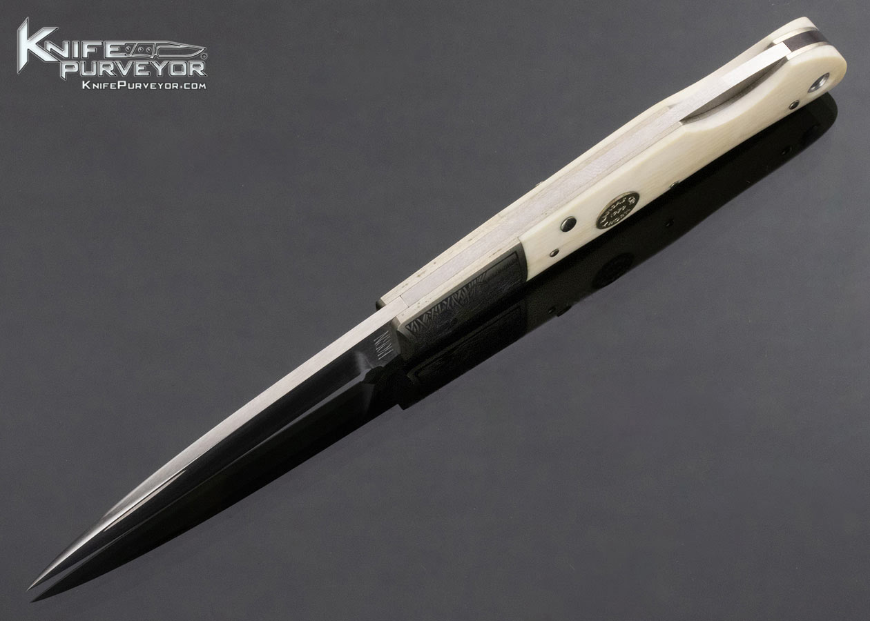 Jess Horn Custom Knife Mammoth Lockback Engraved by Michael Collins - Image 7