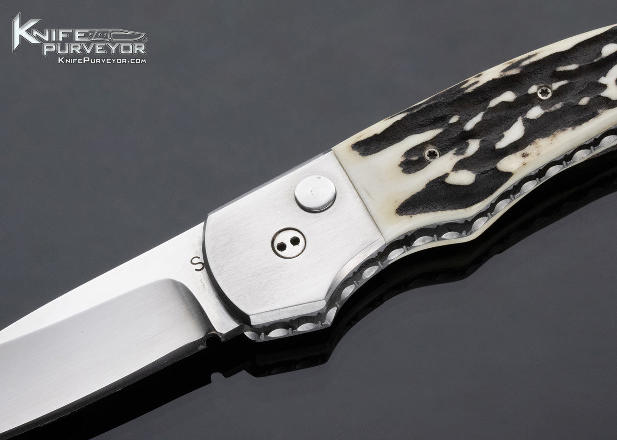 Murray Sterling Custom Knife Stag Automatic Button Lock - Image 2