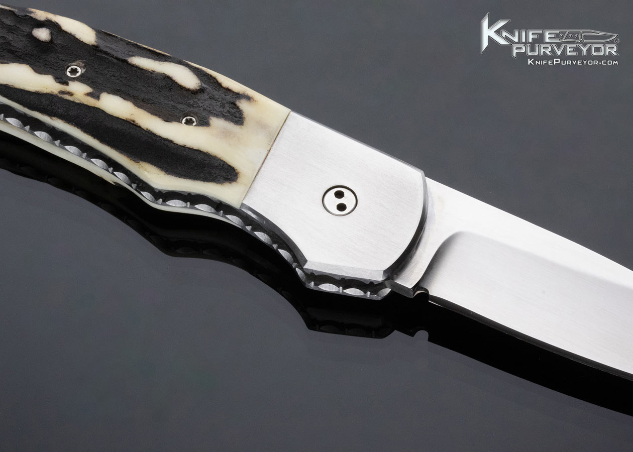 Murray Sterling Custom Knife Stag Automatic Button Lock - Image 4