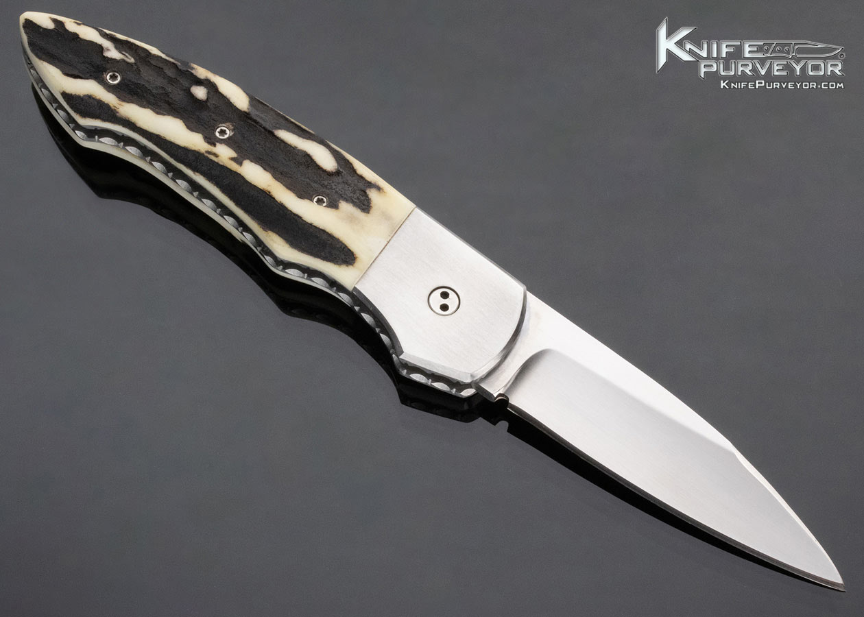 Murray Sterling Custom Knife Stag Automatic Button Lock - Image 3
