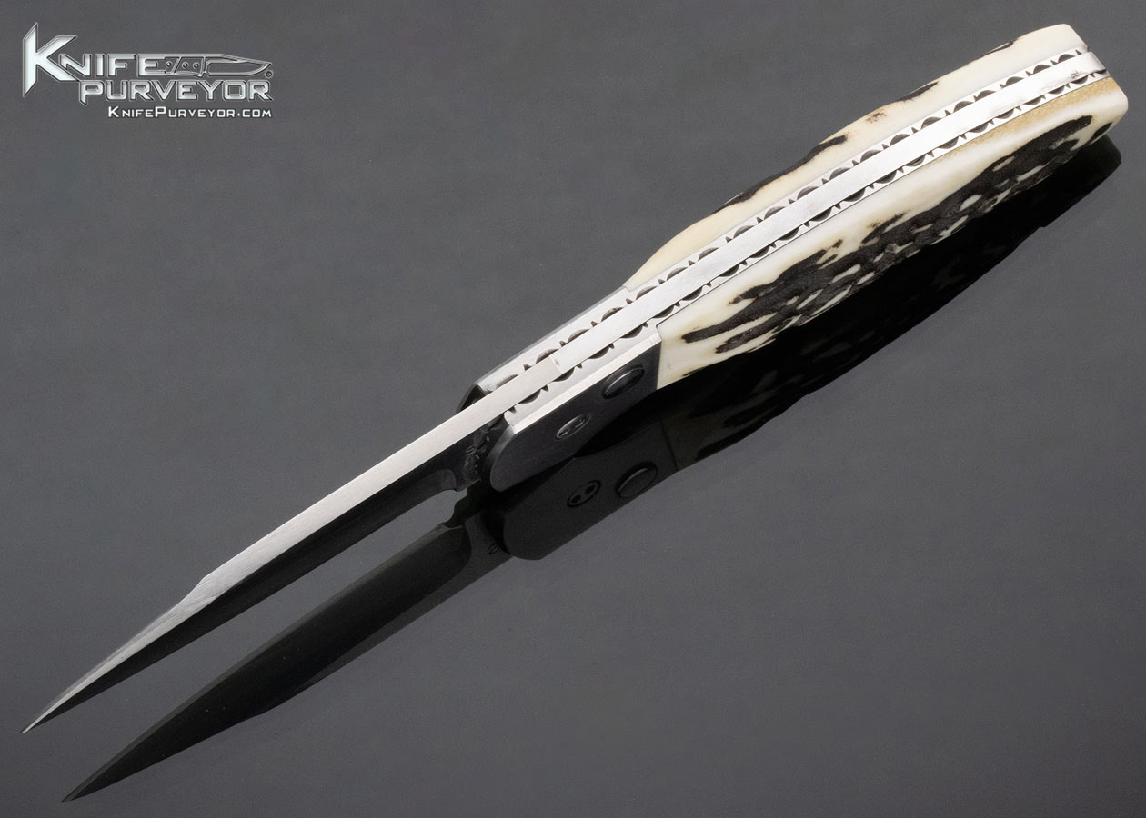 Murray Sterling Custom Knife Stag Automatic Button Lock - Image 7