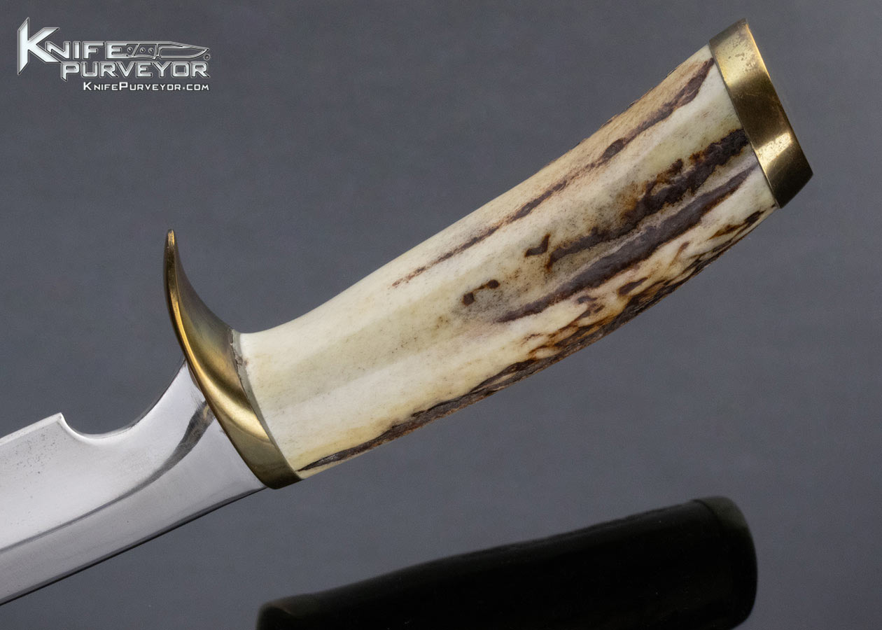 Clyde Fischer Custom Knife Stag and Brass Forged Hunter No Sheath - Image 6