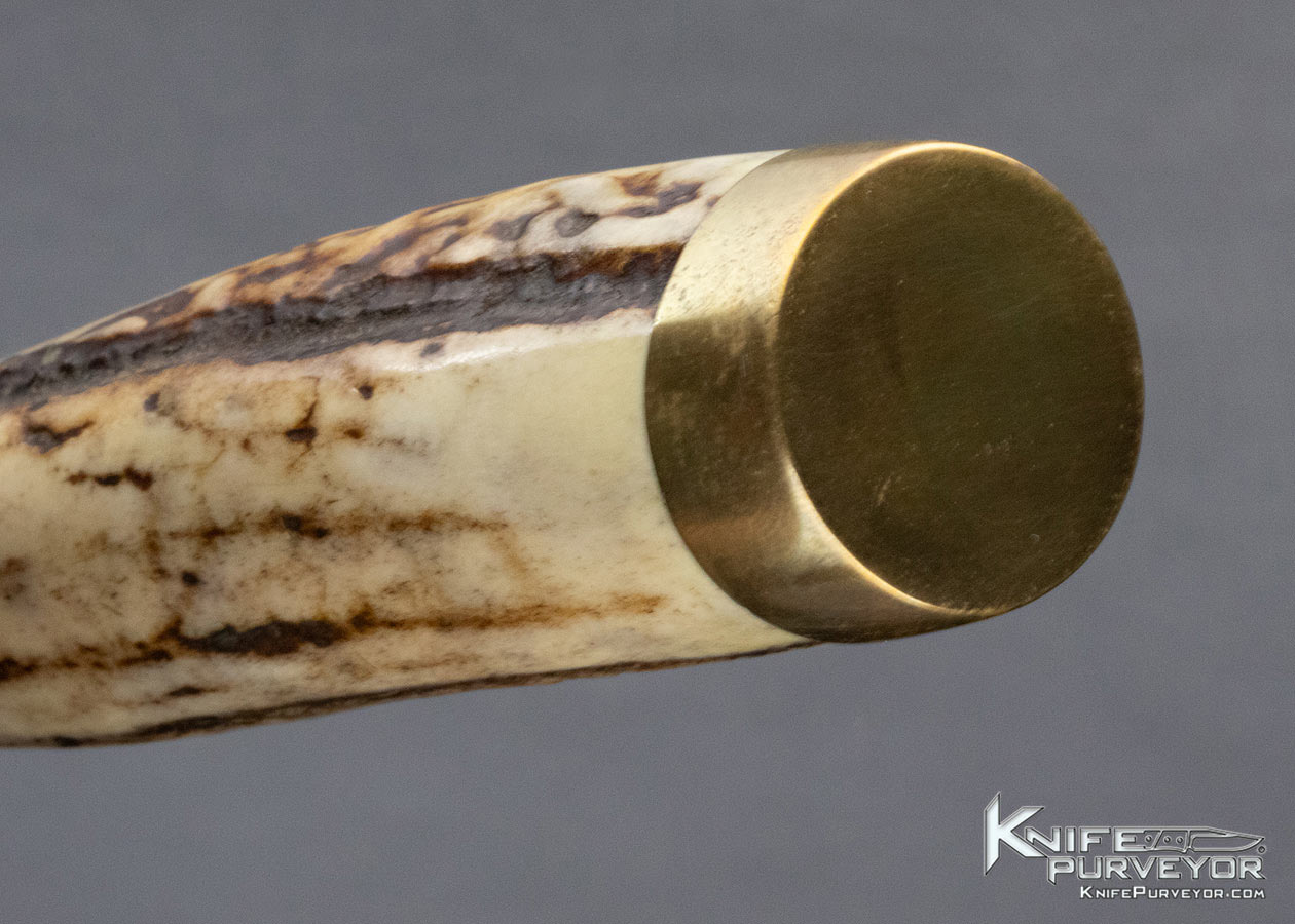 Clyde Fischer Custom Knife Stag and Brass Forged Hunter No Sheath - Image 5