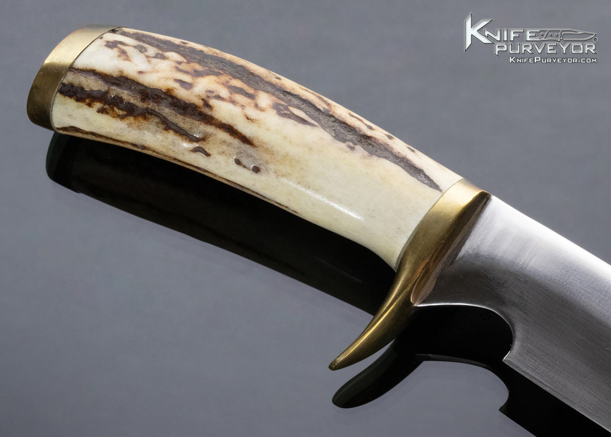 Clyde Fischer Custom Knife Stag and Brass Forged Hunter No Sheath - Image 4