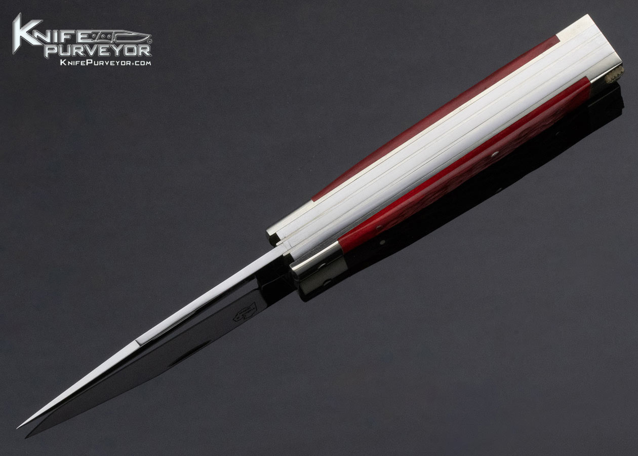 Robert Enders Custom Knife Jigged Bone 3 Blade Dr's Knife Slipjoint with Toothpick and Tweezers - Image 6