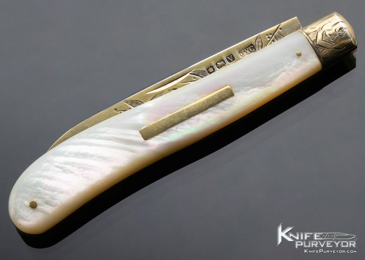 Sheffield 1888 Pearl Folding Fruit Knife Engraved By Simon M. Lytton - Image 5