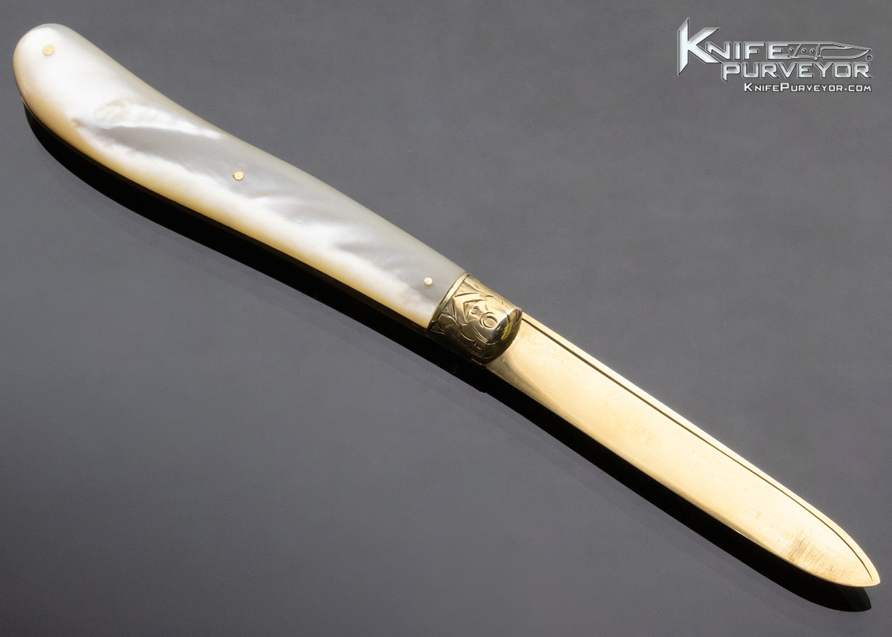 Sheffield 1888 Pearl Folding Fruit Knife Engraved By Simon M. Lytton - Image 3