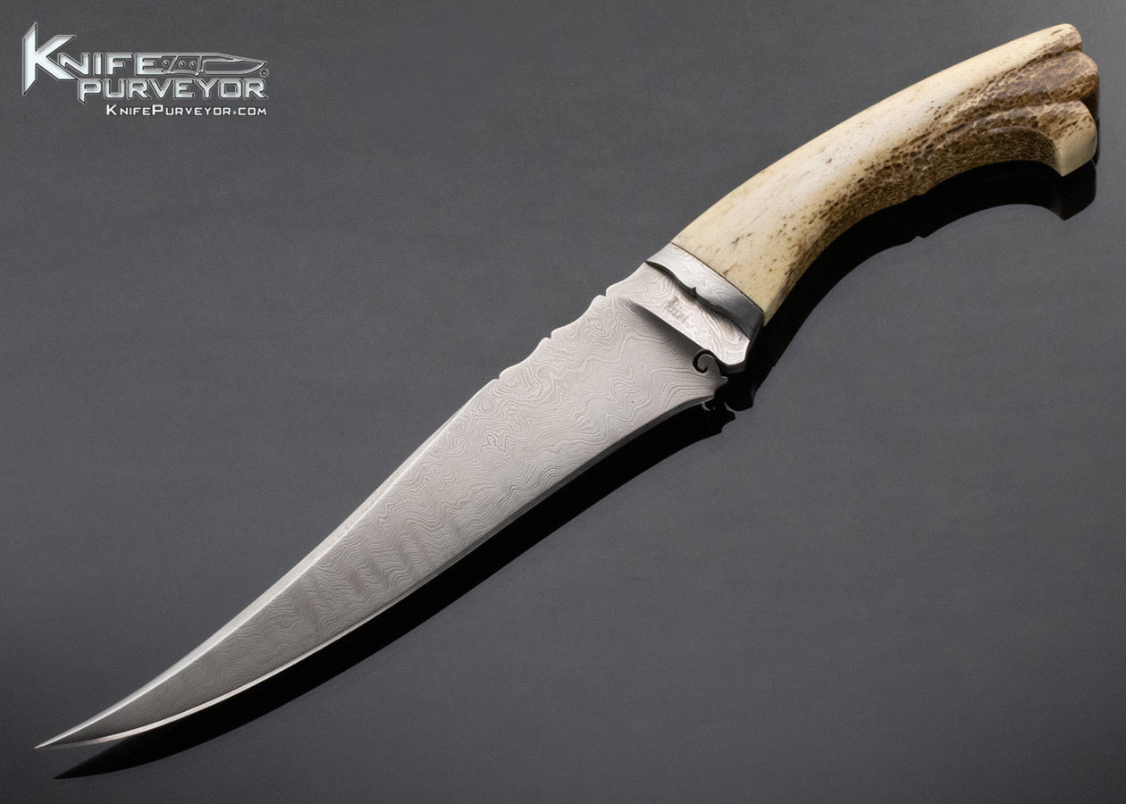 Sid Birt Custom Knife Damascus Fixed Blade 13943