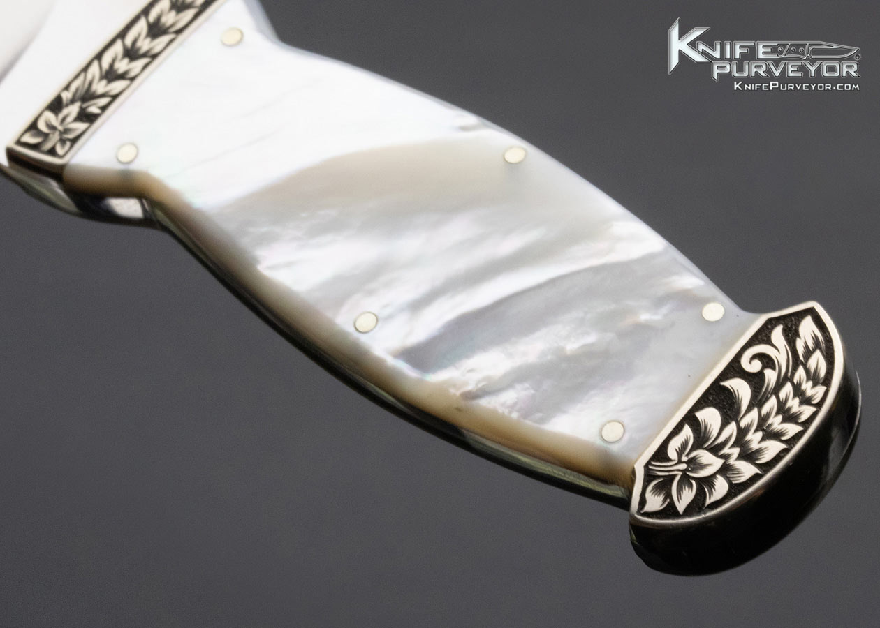 Tim Britton Custom Knife Michael Collins Engraved Pearl "Skee n Doo" - Image 5