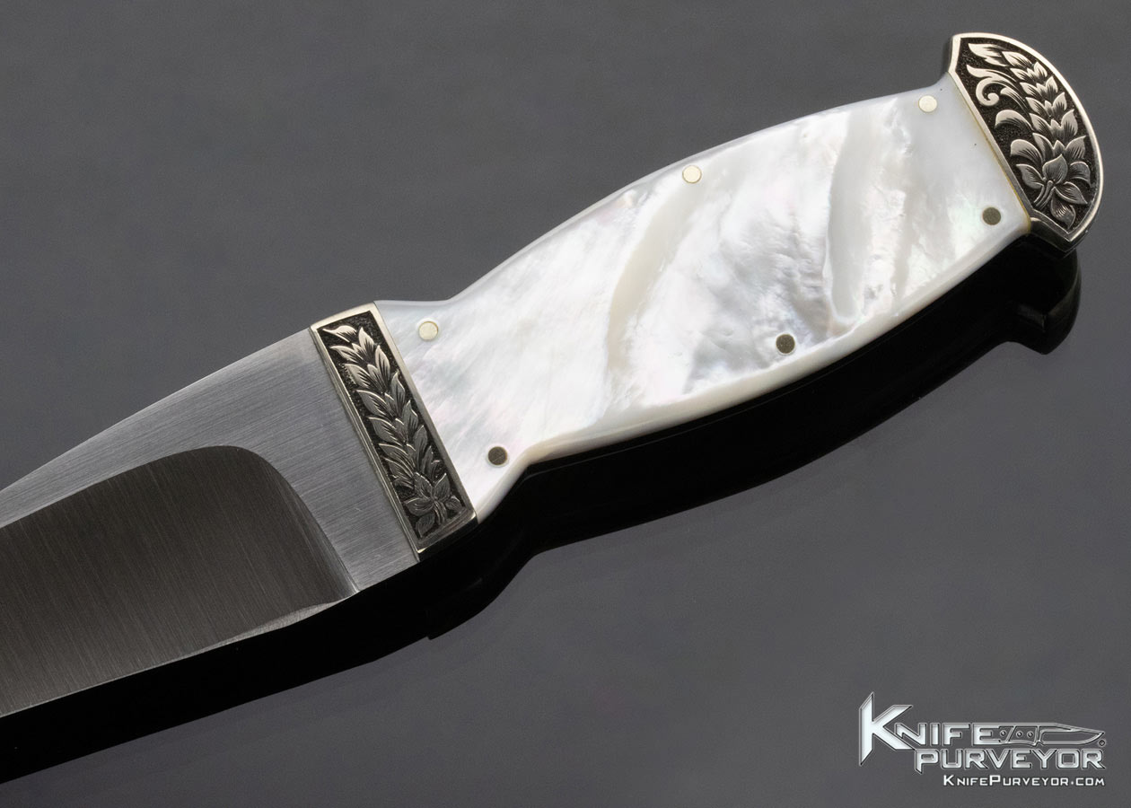 Tim Britton Custom Knife Michael Collins Engraved Pearl "Skee n Doo" - Image 2