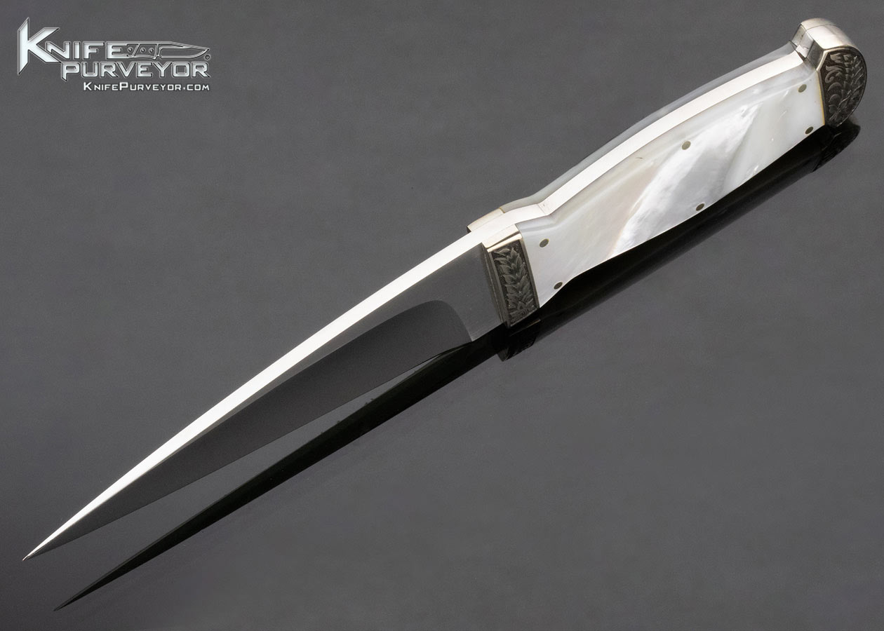 Tim Britton Custom Knife Michael Collins Engraved Pearl "Skee n Doo" - Image 6