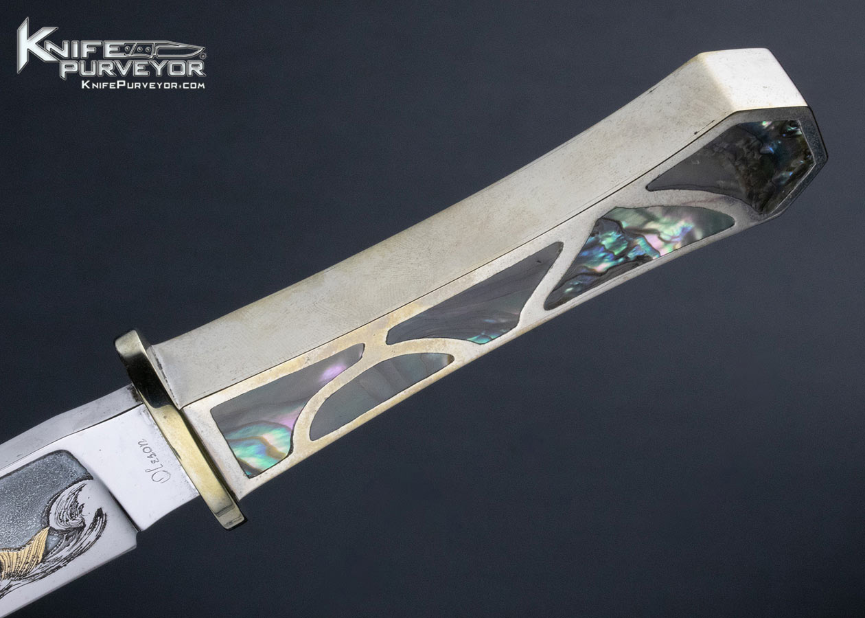 Bob Oleson Custom Knife Shaw Leibowitz Engraved Abalone California ...