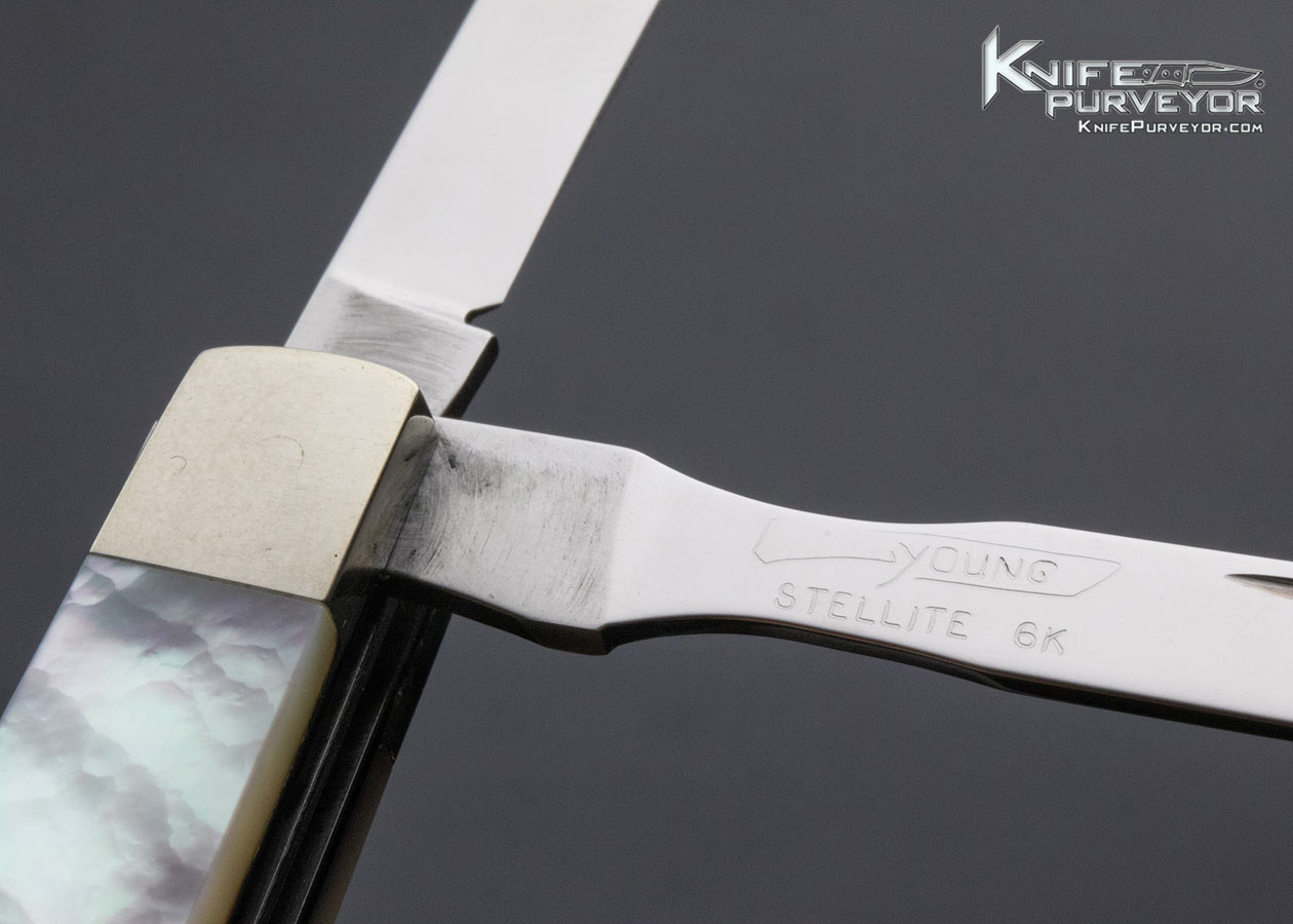 George Young Custom Knife Stellite 6k 2 Blade Dr's Knife Pearl Slipjoint - Image 4