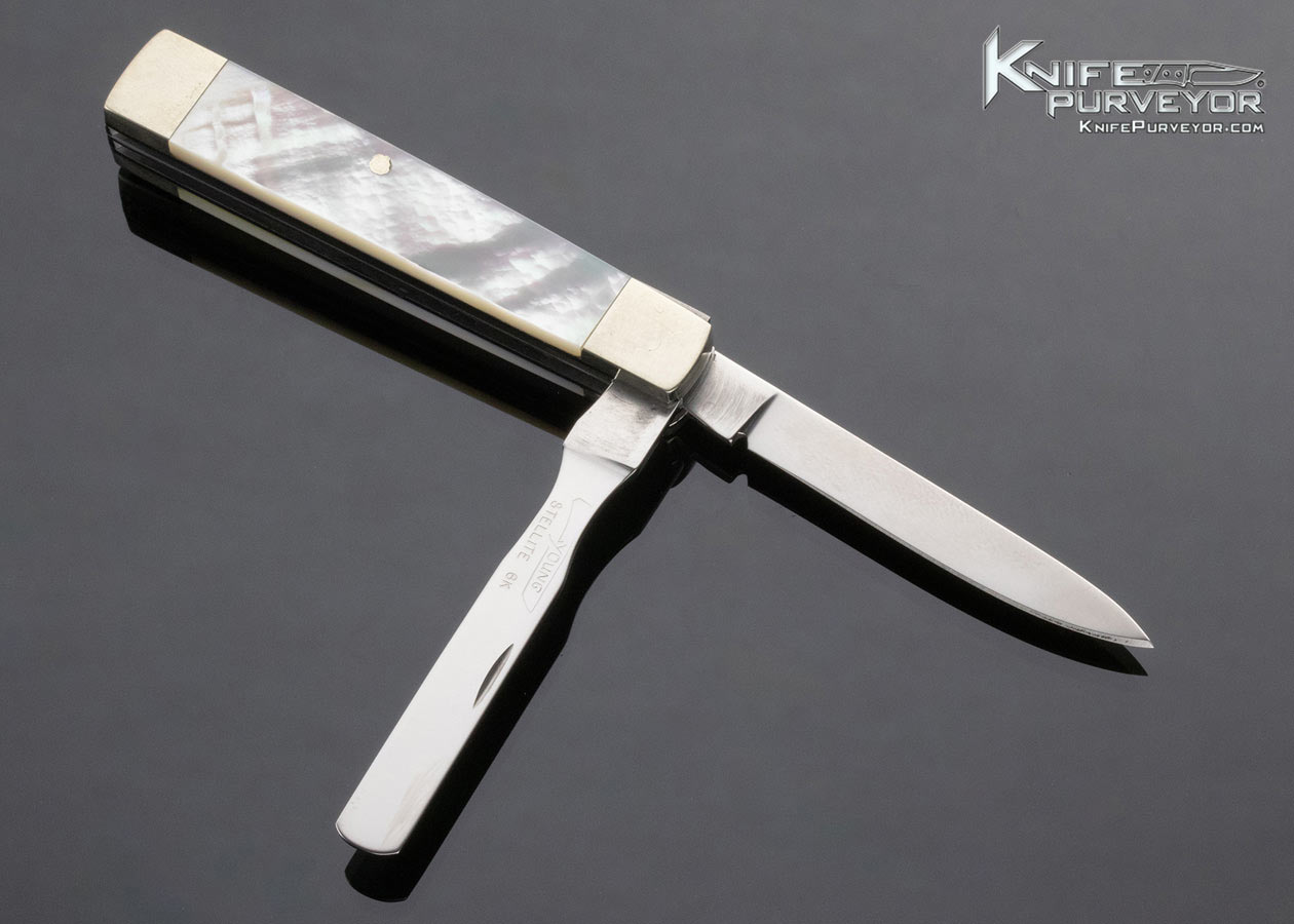 George Young Custom Knife Stellite 6k 2 Blade Dr's Knife Pearl Slipjoint - Image 3