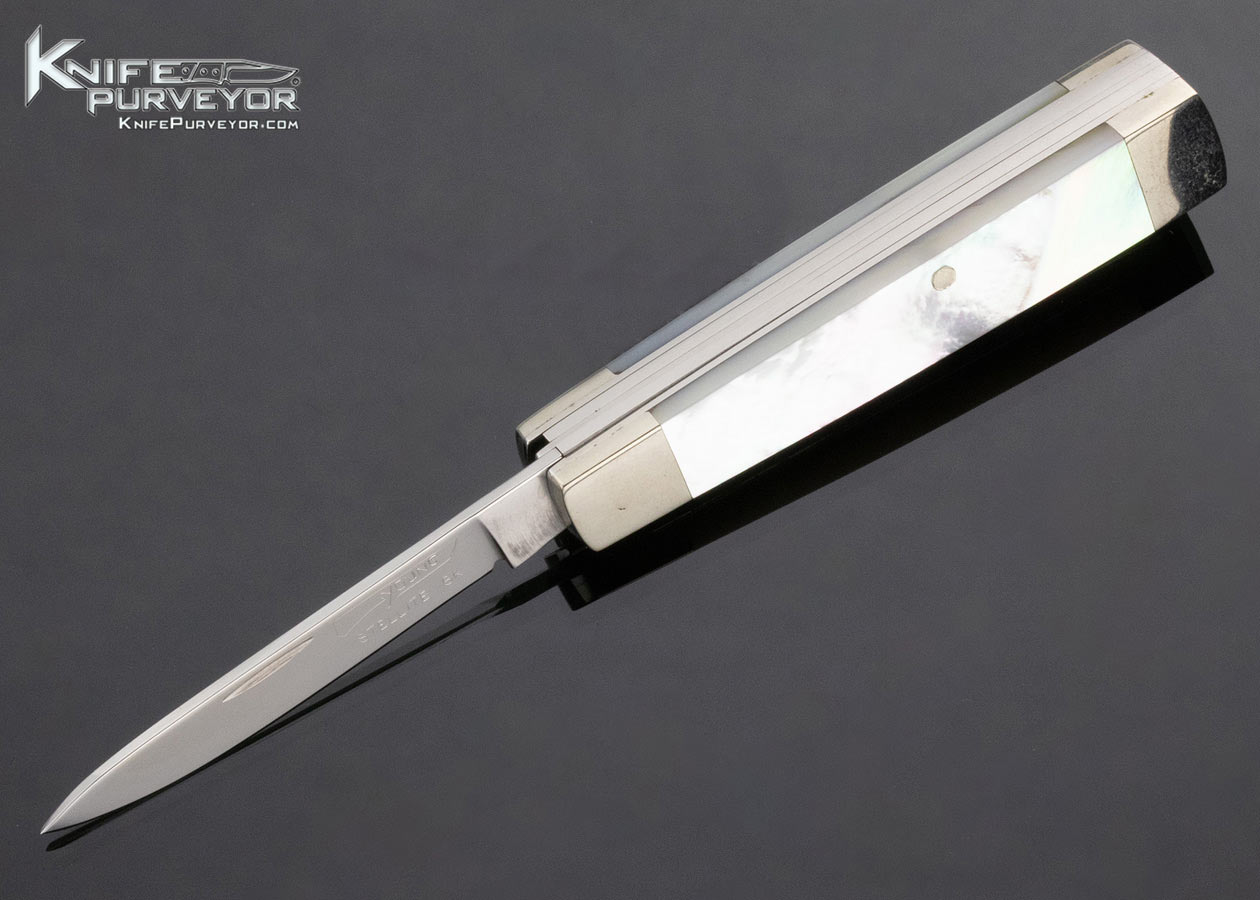 George Young Custom Knife Stellite 6k 2 Blade Dr's Knife Pearl Slipjoint - Image 7