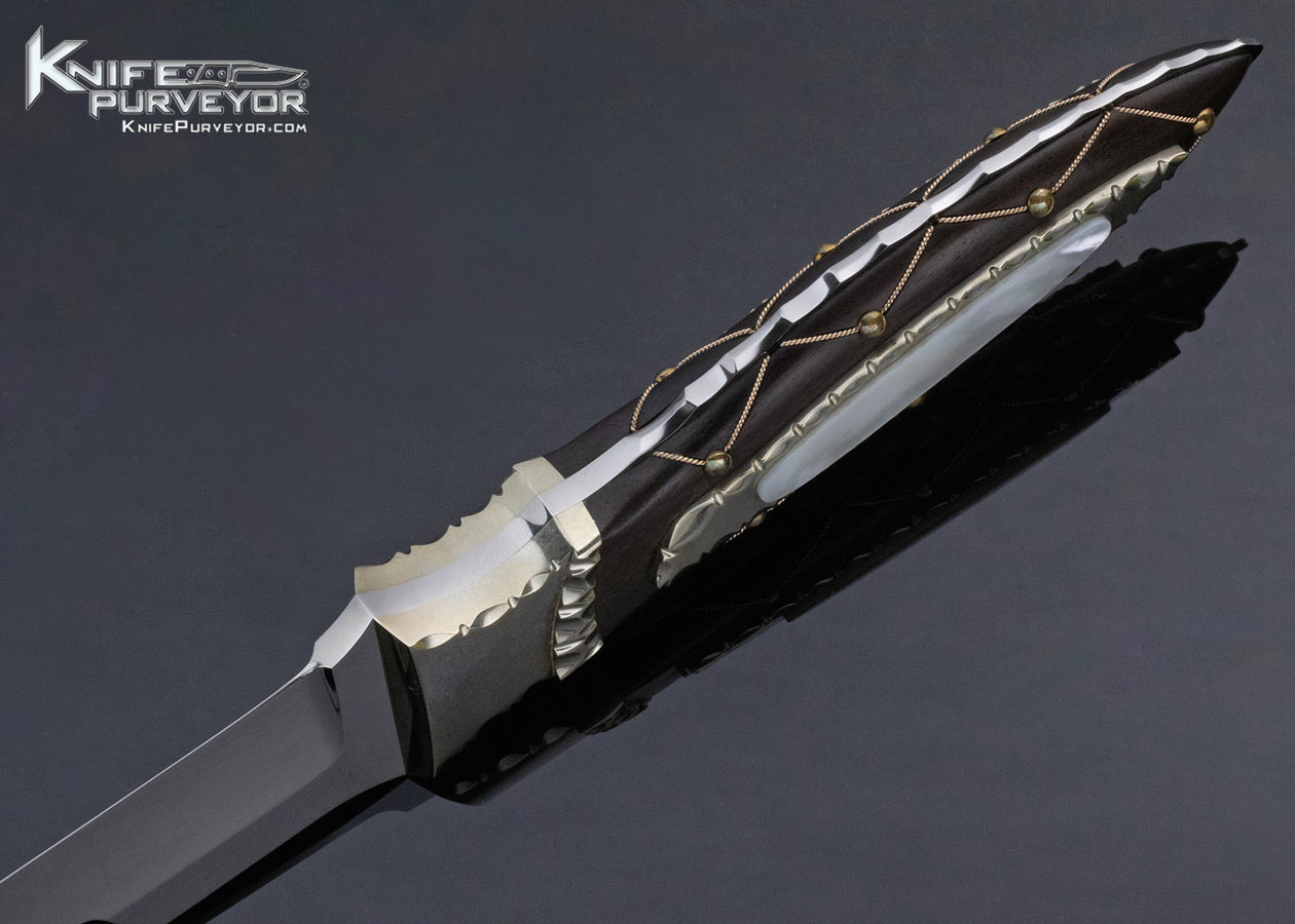 Corbit Sigman Custom Knife Ebony and Pearl Fighter 13898