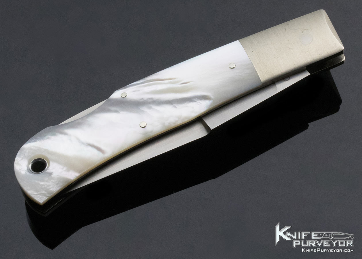 Jess Horn Custom Knife Mother of Pearl Lockback Boot Knife - Image 5