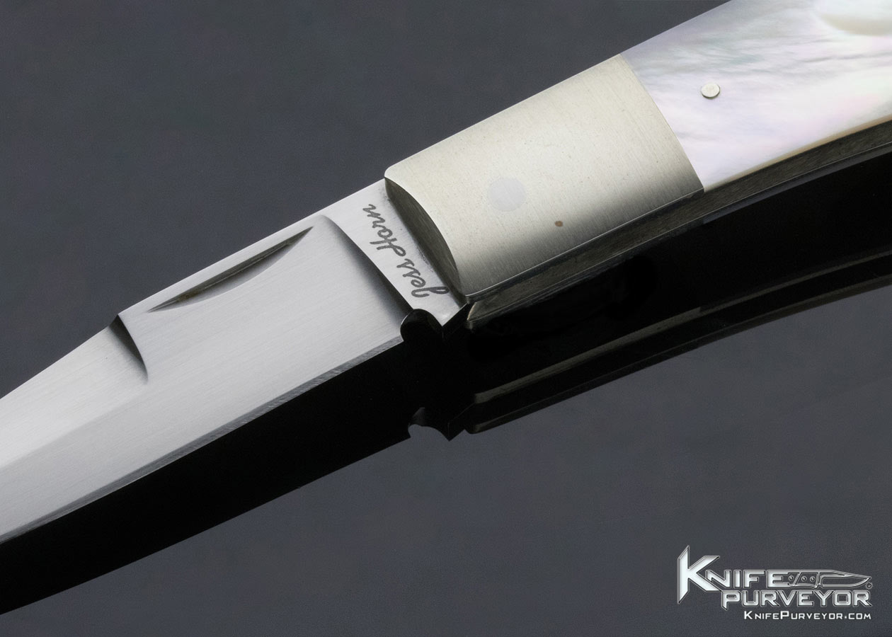 Jess Horn Custom Knife Mother of Pearl Lockback Boot Knife - Image 2