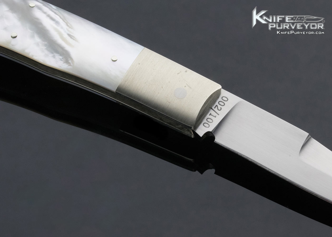 Jess Horn Custom Knife Mother of Pearl Lockback Boot Knife - Image 4
