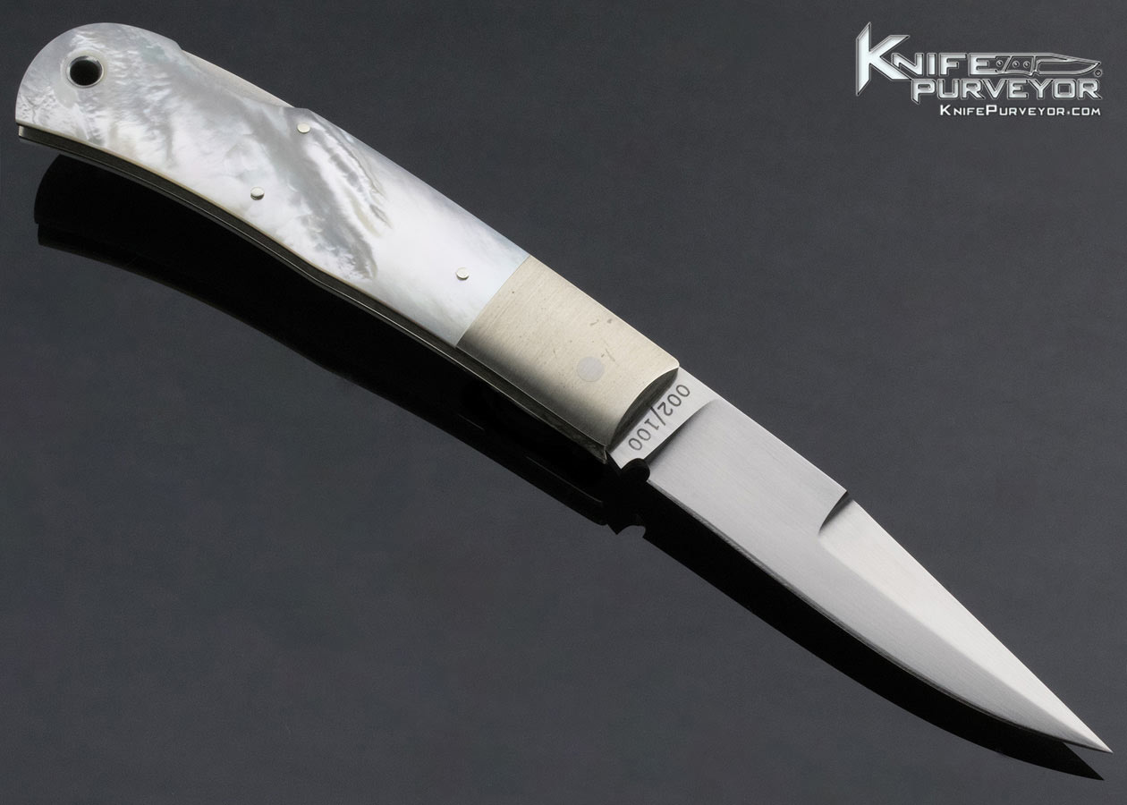 Jess Horn Custom Knife Mother of Pearl Lockback Boot Knife - Image 3