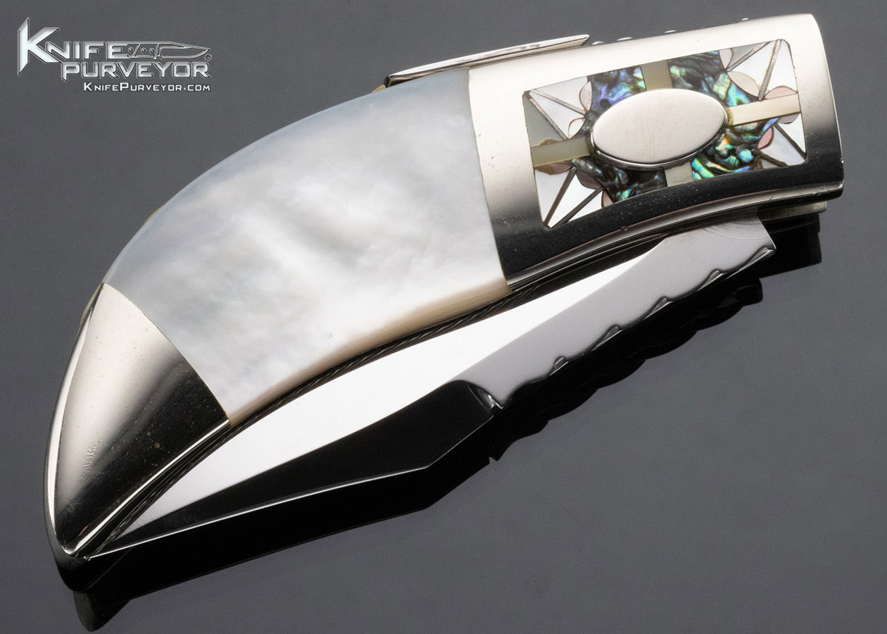 Lloyd Hale Custom Knife Mosaic Bolster and Mother of Pearl Midlock - Image 3