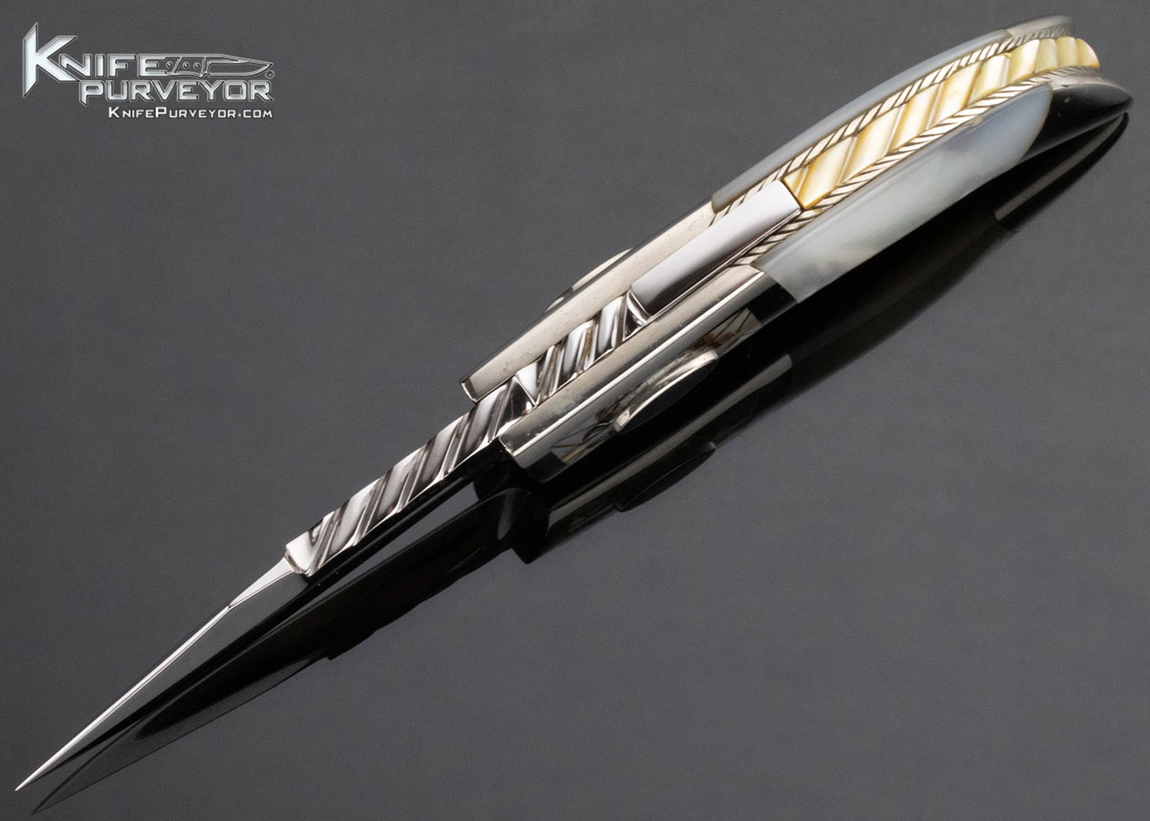 Lloyd Hale Custom Knife Mosaic Bolster and Mother of Pearl Midlock - Image 5